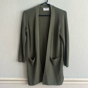 Old Navy XS Petite Olive Green Open Cardigan with Pockets